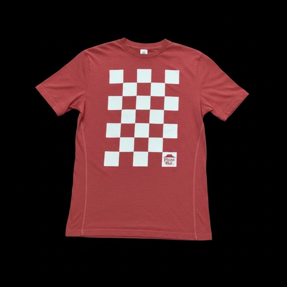 Pizza Hut Red Checker Graphic T-Shirt Medium IQ Apparel Employee Uniform